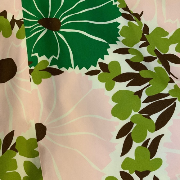 Vintage J Crew Strapless Pink Green Brown Dress Sz 8 - Picture 2 of 9